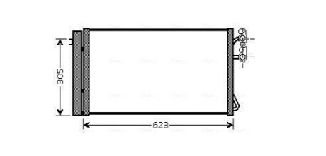 AVA BMW Радіатор кондиціонера (конденсатор) з осушувачем 1E81/87, 3 E90, X1 E84 AVA COOLING BWA5296D