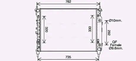 AVA OPEL Радіатор охолодження двиг. Antara, Chevrolet Captiva 2.2CDTi 10- (акпп) AVA COOLING CT2067 Купить в Украине