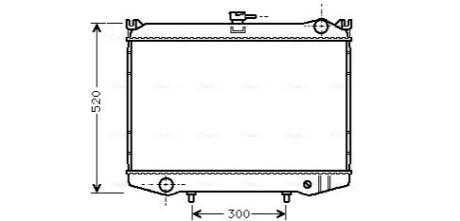 AVA NISSAN Радіатор охолодження двиг. PICK UP 2.5 D 86-, TERRANO I 2.7 TD 89- AVA COOLING DN2041