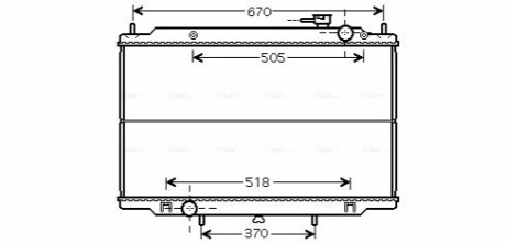 Радиатор охлаждения NISSAN PICKUP D22-NP300 98+ (выр-во AVA) AVA COOLING DN2266 (фото 1)