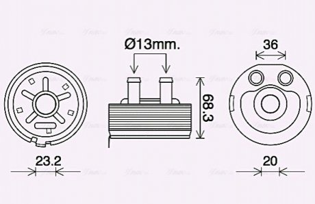 NISSAN Масляний радіатор Almera II, Navara, Primera, X-Trail 2.2dCi/2.5td 00- AVA COOLING DN3443 (фото 1)