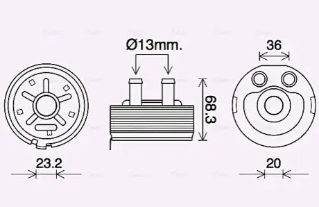 Охолоджувач оливи, моторна олива AVA COOLING DN3443 Купити в Україні