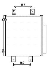 AVA DAIHATSU Радіатор кондиціонера (конденсатор) з осушувачем SIRION 1.0-1.5 05-, SUBARU AVA COOLING DU5076D