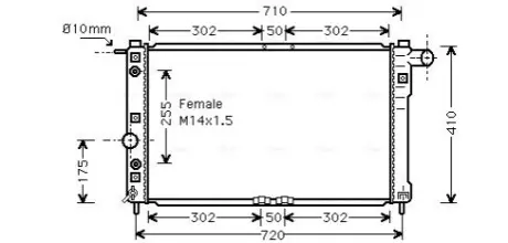 Фото Радіатор, система охолодження двигуна AVA COOLING (DW2010) зображення 1