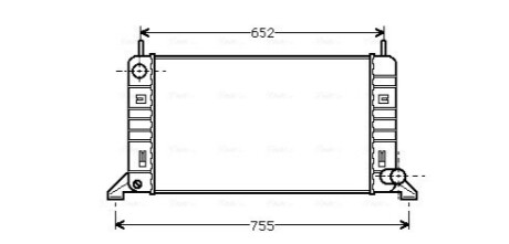 Радиатор, Система охлаждения двигателя AVA COOLING FD2078 (фото 1)