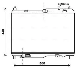 Фото Радіатор, система охолодження двигуна AVA COOLING (FD2442) зображення 1