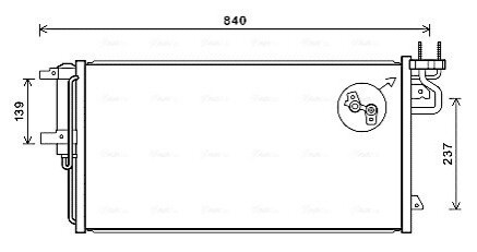 AVA FORD Радіатор кондиціонера (конденсатор) з осушувачем C-MAX II 1.5, 2.0 15-, FOCUS III 1.5, 2.0 14-, KUGA II 1.5, 2.0 14- AVA COOLING FD5617D