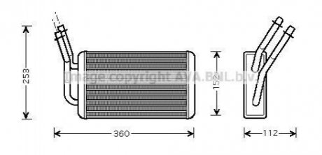 AVA FORD Радіатор опалення Transit 00- AVA COOLING FD6316