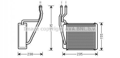 FORD Радиатор отопления Fiesta V,Fusion 01-,Mazda 2 03- AVA COOLING FD6329 (фото 1)