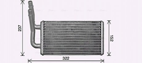 AVA FORD Радиатор системы отопления TRANSIT 06-, TRANSIT TOURNEO 06- AVA COOLING FD6661 (фото 1)