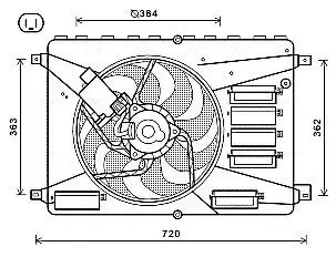 Вентилятор, система охолодження двигуна AVA COOLING FD7556 Купити в Україні
