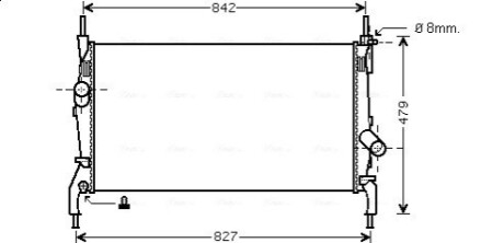 AVA FORD Радіатор охолодження двиг. TRANSIT TOURNEO 2.2 TDCi 06-, 2.3 06-, 2.4 06- AVA COOLING FDA2405 (фото 1)