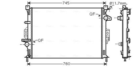 Радіатор, охолодження двигуна AVA COOLING FDA2422 (фото 1)