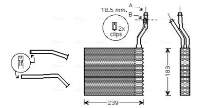 Теплообменник, система отопления салона AVA COOLING FDA6364