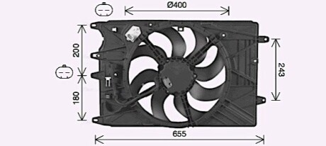 Вентилятор радиатора AVA COOLING FT7615