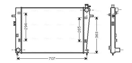 Радіатор, охолодження двигуна AVA COOLING HY2204