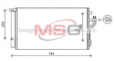 Конденсор кондиционера Hyundai iX35/ KIA Sportage AVA COOLING HYA5279D (фото 1)