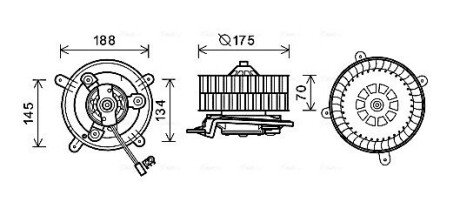 AVA DB Вентилятор салона E-CLASS (W210), E-CLASS T-Model (S210) AVA COOLING MS8621