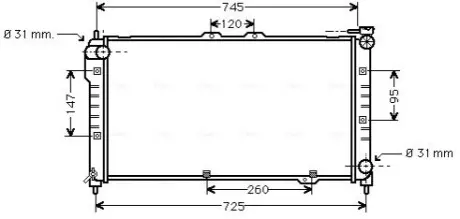 Фото Радиатор, охлаждение двигателя AVA COOLING (MZ2101) изображение 1