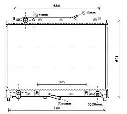 Радіатор, система охолодження двигуна AVA COOLING MZ2245 Купити в Україні