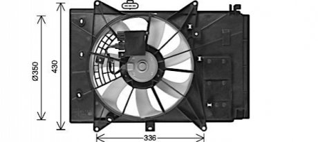 MAZDA Вентилятор радиатора 6 универсал 2.2 12-, CX-3 2.0 15-, 2 1.5 D 14- AVA COOLING MZ7555 (фото 1)