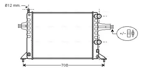 Фото 1 — Радіатор, система охолодження двигуна AVA COOLING (OL2257) Фото Радіатор, система охолодження двигуна AVA COOLING (OL2257) зображення 1