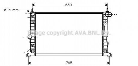 AVA OPEL Радиатор охлаждения двигатель. VECTRA B1,6-2,0 AC AUT95- (608x359x26) AVA COOLING OL2324