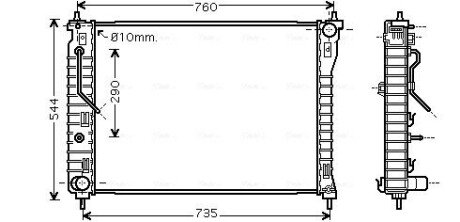 AVA CHEVROLET Радіатор системи охолодження двигуна CAPTIVA 06-, OPEL, VAUXHALL AVA COOLING OL2434 (фото 1)