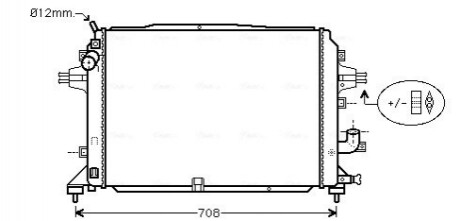 AVA OPEL Радіатор охолодження двигуна ZAFIRA / ZAFIRA FAMILY B 05- AVA COOLING OL2489