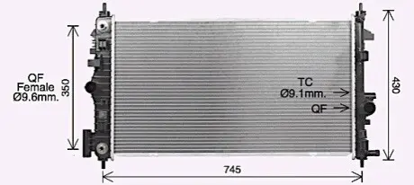 Радіатор, система охолодження двигуна AVA COOLING OL2726
