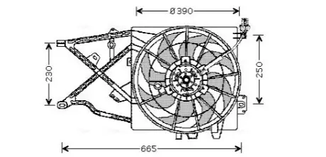 Вентилятор, система охолодження двигуна AVA COOLING OL7505 Купити в Україні
