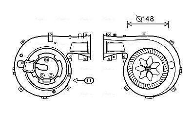 AVA OPEL Вентилятор салону з автом. кондиц. Signum, Vectra C 02-, Fiar Croma 05- AVA COOLING OL8618