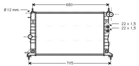 Радиатор охлаждения двигателя VECTRA B MT 95-02 (Ava) AVA COOLING OLA2244 (фото 1)