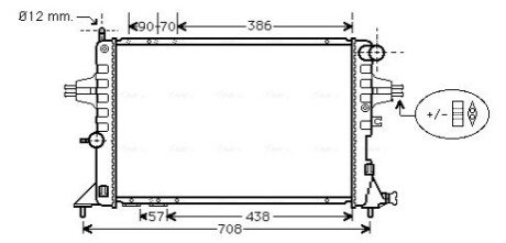 AVA OPEL Радиатор охлаждения двигатель. ASTRA G 1.7 TD 98- AVA COOLING OLA2252