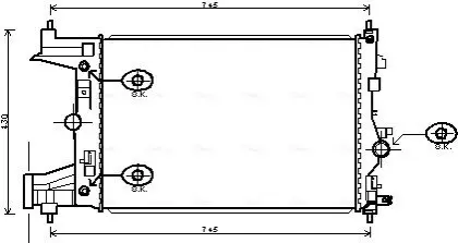 Радиатор, охлаждение двигателя AVA COOLING OLA2545
