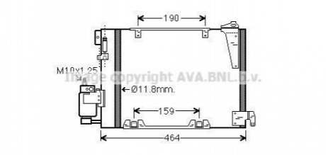 AVA OPEL Радиатор кондиционера Astra G, Zafira A AVA COOLING OLA5250D (фото 1)