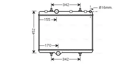 Фото Радіатор, система охолодження двигуна AVA COOLING (PE2281) зображення 1