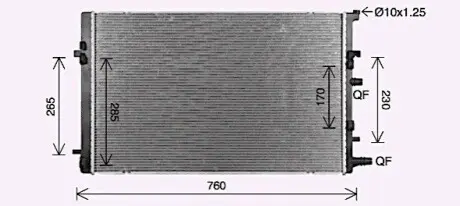 Фото 1 — Радіатор, система охолодження двигуна AVA COOLING (RT2682) Фото Радіатор, система охолодження двигуна AVA COOLING (RT2682) зображення 1