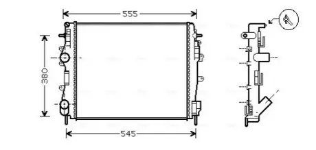 Фото Радіатор, система охолодження двигуна AVA COOLING (RTA2325) зображення 1
