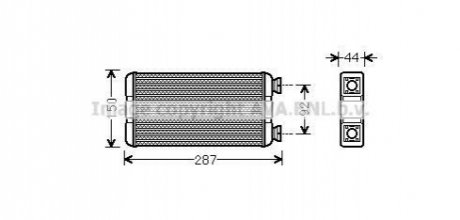 Радиатор обогревателя OPEL MOVANO/ RENAULT MASTER 03>10 (выр-во) AVA COOLING RTA6457 (фото 1)