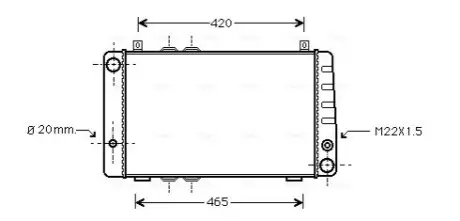 Фото 1 — Радіатор, система охолодження двигуна AVA COOLING (SA2002) Фото Радіатор, система охолодження двигуна AVA COOLING (SA2002) зображення 1
