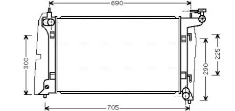 Фото 1 — Радіатор, система охолодження двигуна AVA COOLING (TO2323) Фото Радіатор, система охолодження двигуна AVA COOLING (TO2323) зображення 1