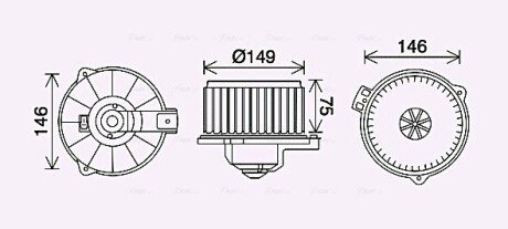 AVA TOYOTA Вентилятор салону AVENSIS 97-, CARINA 92- AVA COOLING TO8735