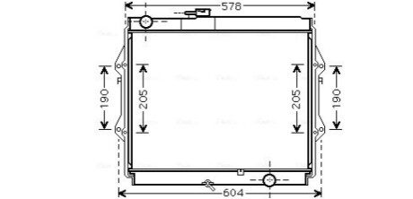 AVA TOYOTA Радиатор охлаждения двигатель. HILUX VI Пикап 2.5 D-4D 01- AVA COOLING TOA2642