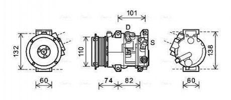 Компрессор кондиционера TOYOTA CAMRY (2006-) (AVA) AVA COOLING TOAK628 (фото 1)