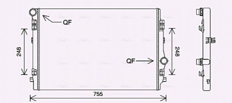 AVA Радіатор охолодження Audi A3, Golf, Passat, Touran, Tiguan, Skoda Kodiaq, Octavia III AVA COOLING VN2398