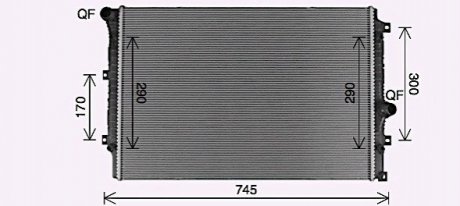 AVA VW Радиатор охлаждения двигатель. TIGUAN 1.4 15-, 2.0 10- AVA COOLING VN2428