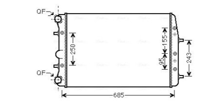 Радиатор, Система охлаждения двигателя AVA COOLING VNA2374 (фото 1)