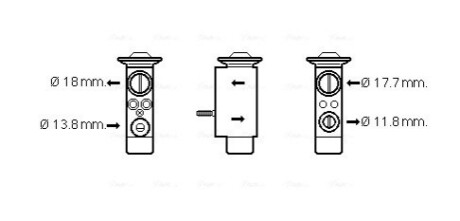 AVA LAND ROVER Розширювальний клапан кондиціонера DISCOVERY SPORT (L550) 1.5 20-, DISCOVERY SPORT (L550) 2.0 14-, FREELANDER 2 (L359) 2.0 06-, VOLVO AVA COOLING VO1162