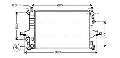 AVA VOLVO Радіатор сист. охолодження двигуна S60 2.0, 2.4 00-, S80 2.0 98- AVA COOLING VOA2114